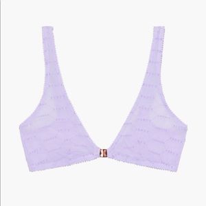 FLOCKED LOGO BRALETTE